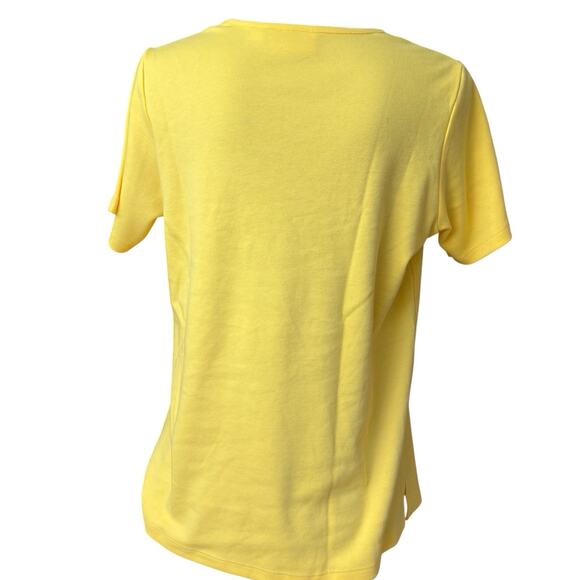 Quacker Factory Anchor Top Women's Size Small Yellow Beaded Cruise Wear Beach - Picture 3 of 5